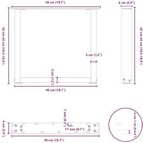 vidaXL Noge stolića za kavu U-oblika 2 kom crne 50x(42-43) cm čelik | shoptok.hr