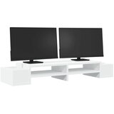  Stalak za monitor sa spremištem bijeli 100 x 27 x 15 cm drveni | shoptok.hr