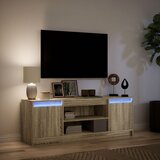 TV ormarić s LED svjetlima boja hrasta 139,5x34x50 cm drveni | Eponuda.ba