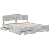  Krevetna konstrukcija s ladicama Betonski sivi 200 x 200 cm Siva 203 x 203 x 90 cm | Shoptok.si