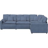  Modularna sofa s jastucima, korduro tkanina, plava | shoptok.hr