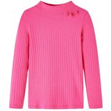 Dječja majica dugih rukava rebrasto pletena jarkoružičasta 140 | shoptok.hr