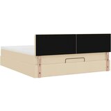 vidaXL Otomanski posteljni okvir z vzmetnico krem 180x200cm blago | Shoptok.si