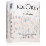 Kolorky Day Rain&Rainbow ekološke plenice za enkratno uporabo velikost XL 12-16 Kg 17 kos Cene