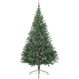 vidaXL Umjetna preddekorirana božićna jelka Zelena 240 cm PVC | Shoptok.si