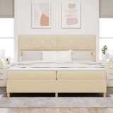  Postelja z vzmetnico z vzglavjem krema 200 x 200 cm blago - - Bež - 93.28 - 200 x 200 cm - | Shoptok.si