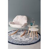 White Label Kremno bel gugalni fotelj iz tkanine bouclé Rocky – | Shoptok.si