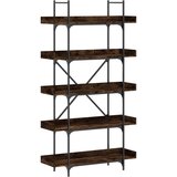 Maison Chic Knjižna omara - Knjižni regal 5-nadstropna dimljen hrast 100x33x180,5cm in. les, (21724791) Cene