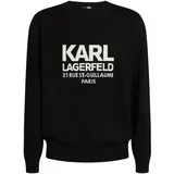 Karl Lagerfeld Pulover 'Rue St-Guillaume' crna / bijela