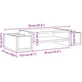  Stalak za monitor s pohranom boja hrasta 70 x 27 x 15 cm drveni | shoptok.hr