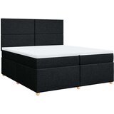 vidaXL Krevet s oprugama i madracem crni 200x200 cm od tkanine | shoptok.hr