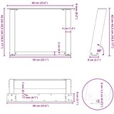  Noge za klub stolić U-oblik 2 kom Prirodni čelik 60 x (42-43) cm Čelik | shoptok.hr