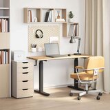  Stol Crna i prirodna 140 x 60 cm Čvrsto Hrastovo Drvo | Eponuda.com