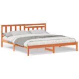  Krevetna konstrukcija s uzglavljem Voštano smeđa 200 x 200 cm | shoptok.hr