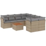 Maison Chic Seti vrtnega pohištva - Vrtna garnitura 9-delna z blazinami bež poli ratan, (21796142) | Shoptok.si