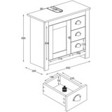 MID.YOU Omarica Za Pod Umivalnik Balusa L, Bela, Barva Hrasta | Shoptok.si