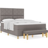 vidaXL krevet s podnicom s madracem i klupom taupe 140x190 cm tkanina | shoptok.hr