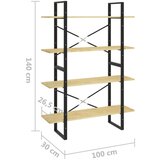 vidaXL ormarić za knjige s 4 razine 100 x 30 x 140 cm masivna borovina | shoptok.hr