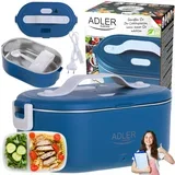 48W inox električna grelna lunch box posoda za hrano 800ml modra