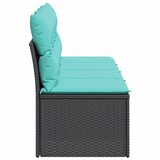  Vrtna sofa s jastucima za 4 osobe, crna, poliratan | shoptok.hr