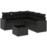  6-dijelni set vrtnih sofa s jastucima crni od poliratana | shoptok.hr