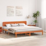  Krevetni okvir s uzglavljem Vosak smeđi 180x200 cm Masivna borovina | shoptok.hr