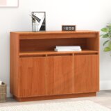  S pohranom s vratima Smeđa 104.5 x 34 x 80 cm Čvrsta borova drva | shoptok.hr