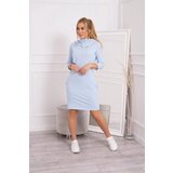Kesi Dress with hood and pockets in azure color | shoptok.hr
