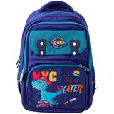 Školski ruksak s motivom dinosaura NYC 41x30x16 cm - tamno plavi | Shoptok.si