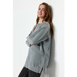 Trendyol Sweatshirt - Gray - Regular Cene
