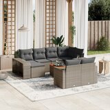 vidaXL 11-dijelni set vrtnih sofa od poliratana s jastucima sivi | shoptok.hr