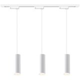 Viseći luster na sajli u šinskom sistemu PIPE 3xGU10/10W/230V, bela | Eponuda.com