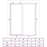  Klizna vrata crna 76x205 cm od kaljenog stakla i aluminija | shoptok.hr