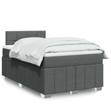 vidaXL Box spring postelja z vzmetnico temno siva 120x190 cm blago | Shoptok.si