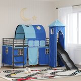  Okvir Krevet za Dječji Loft Crna i Plava 90 x 200 cm Metal | Eponuda.com