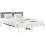  Okvir kreveta s uzglavljem Bijela i svijetlosiva 120 x 200 cm | shoptok.hr