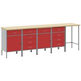 Set radnih ormarića s ladicama s pohranom 5 pcs Crvena i siva | shoptok.hr