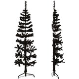  Tanka umjetna polovica božićnog drvca sa stalkom crna 150 cm | shoptok.hr