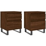  The Living Store Nočna omarica 2 kosa rjavi hrast 40x35x50 cm inženirski les - Nočna Omarica, (21500618) | Shoptok.si