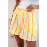 Kesi Włoski Women's cotton shorts striped yellow neon Cijene