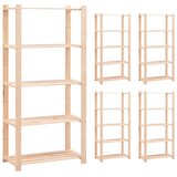  Stalci za pohranu s 5 razina 5 kom 80x38x170 cm borovina 250 kg | shoptok.hr