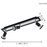 Eglo sarria reflektor/3, led, gu10, 3x5w, 3x400lm, krom/crna | shoptok.hr