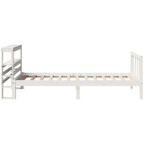 Posteljni okvir z vzglavjem bel 75x190 cm trdna borovina, (21292145) | Shoptok.si