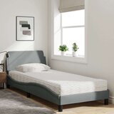 vidaXL Postelja z vzmetnico svetlo siva 90x190 cm blago | Shoptok.si