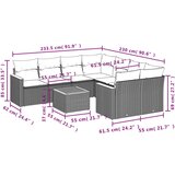  9-dijelni set vrtnih sofa s jastucima bež od poliratana | shoptok.hr