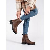 Sergio Leone Dark brown leather ankle boots with a thick sole by | shoptok.hr