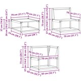  Set vanjskih sofa 9 kom. Bijela i krem Čvrsto drvo akacije | shoptok.hr