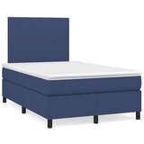  Box spring postelja z vzmetnico LED modra 120x190 cm blago Cene
