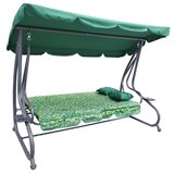  Vrtna ljuljačka sa sklopivim sjedalom i podesivom nadstrešnicom 2u1 PATTERN - zelena | Shoptok.si