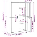 Ormarić Omarica za shranjevanje 2 pcs Bela 80 x 40 x 140 cm Jeklo, (5000152591) | Shoptok.si